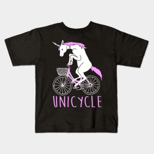 Unicycle Unicorn on a Bicycle- Kids T-Shirt